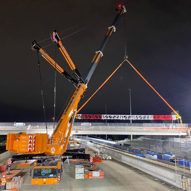 WSI 51-2085 - Australian Liebherr LTM 1750-9.1 9-axle Mobile Hydraulic Crane Johnson & Young Cranes Melbourne - Scale 1:50