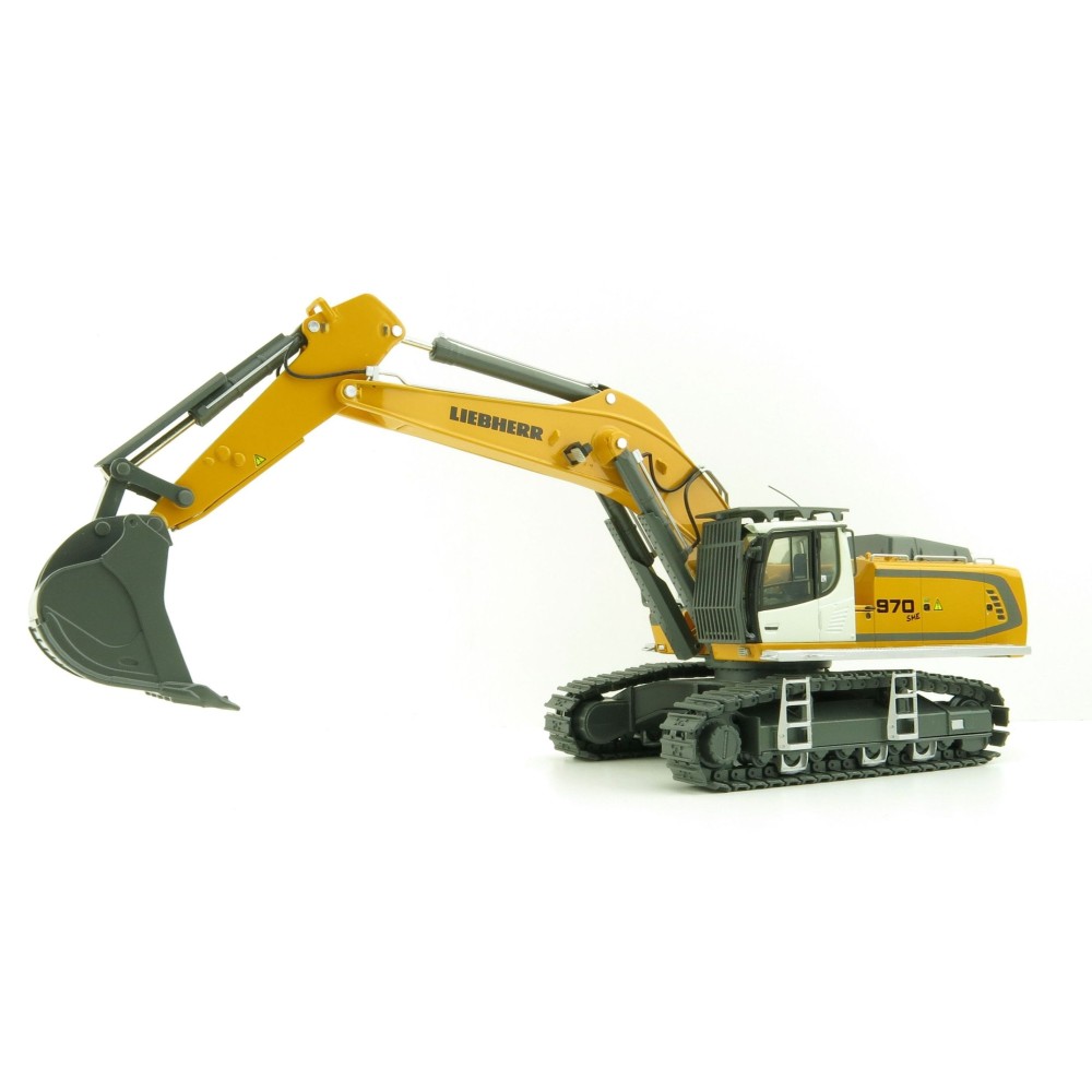 WSI 64-2002 - Liebherr R970 SME Tracked Excavator Yellow New Version - Scale 1:50
