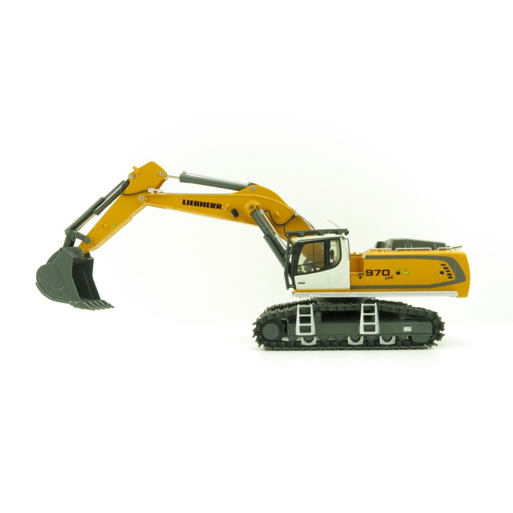 WSI 64-2002 - Liebherr R970 SME Tracked Excavator Yellow New Version - Scale 1:50