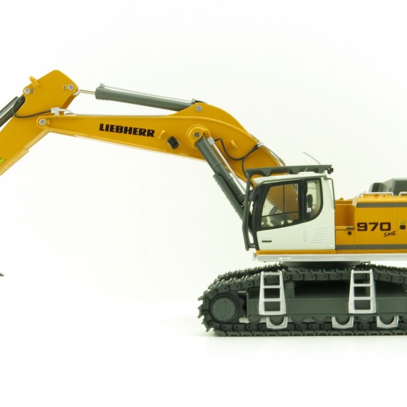 WSI 64-2002 - Liebherr R970 SME Tracked Excavator Yellow New Version - Scale 1:50