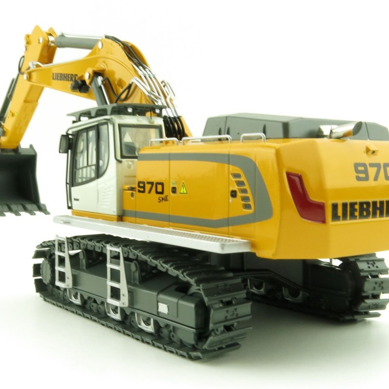 WSI 64-2002 - Liebherr R970 SME Tracked Excavator Yellow New Version - Scale 1:50