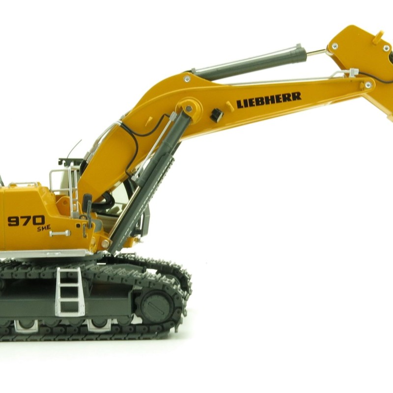 WSI 64-2002 - Liebherr R970 SME Tracked Excavator Yellow New Version - Scale 1:50