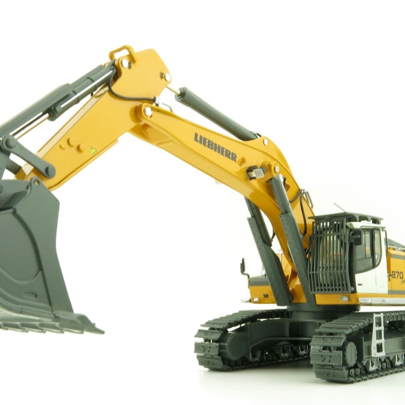 WSI 64-2002 - Liebherr R970 SME Tracked Excavator Yellow New Version - Scale 1:50