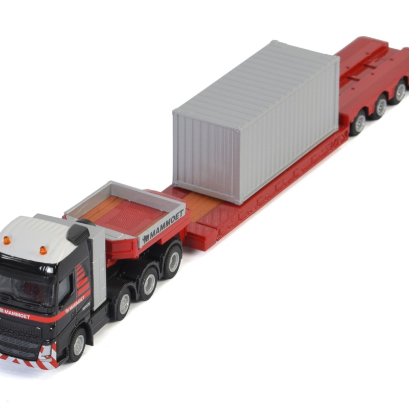 WSI 900033 - Mammoet Volvo FH4 GLOBETROTTER XL 8x4 LOWLOADER - 4 AXLE + 20 FT CONTAINER - Scale 1:87
