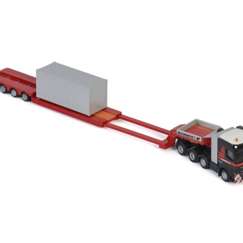 WSI 900033 - Mammoet Volvo FH4 GLOBETROTTER XL 8x4 LOWLOADER - 4 AXLE + 20 FT CONTAINER - Scale 1:87
