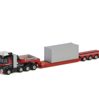 WSI 900033 - Mammoet Volvo FH4 GLOBETROTTER XL 8x4 LOWLOADER - 4 AXLE + 20 FT CONTAINER - Scale 1:87