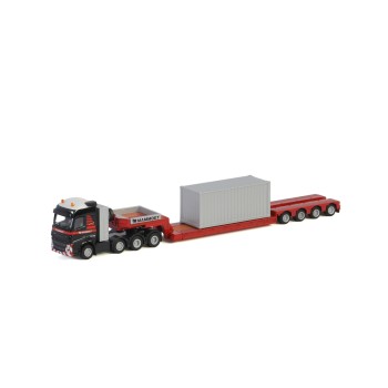 WSI 900033 - Mammoet Volvo FH4 GLOBETROTTER XL 8x4 LOWLOADER - 4 AXLE + 20 FT CONTAINER - Scale 1:87