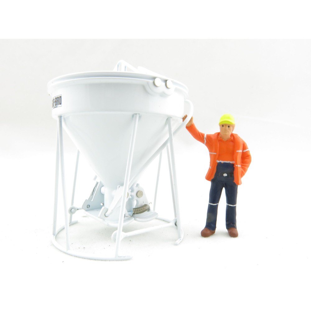 Weiss Brothers WBR002-1900 - Garbro Concrete Bucket - Round Gate - White - Scale 1:50