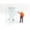 Weiss Brothers WBR002-1900 - Garbro Concrete Bucket - Round Gate - White - Scale 1:50