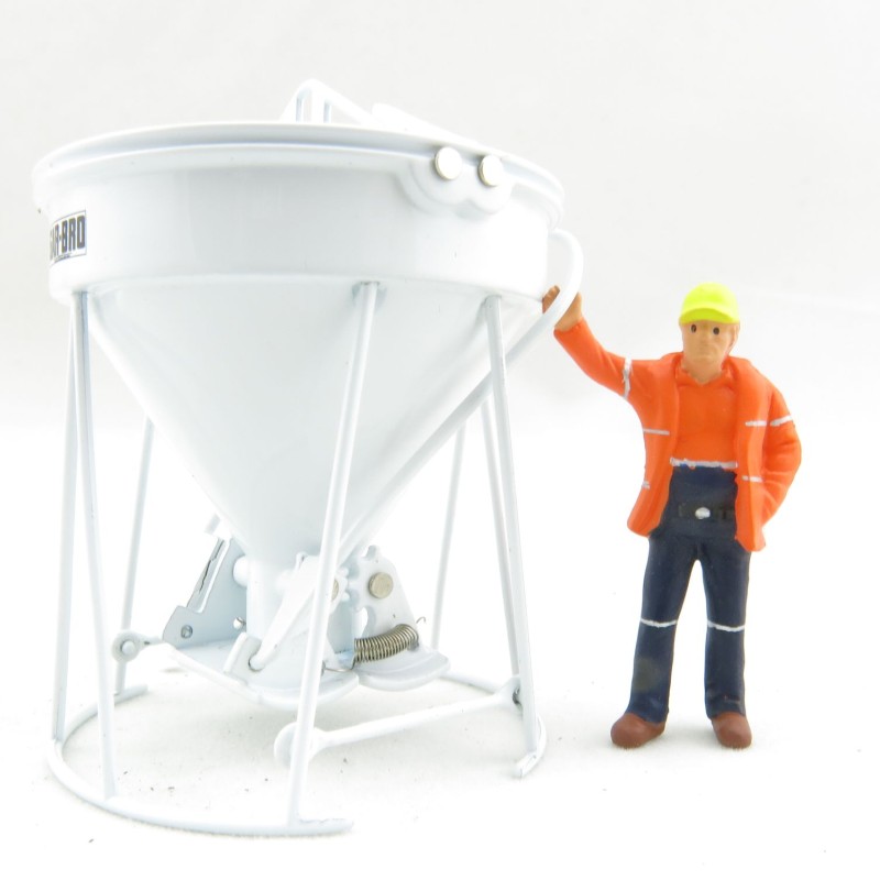 Weiss Brothers WBR002-1900 - Garbro Concrete Bucket - Round Gate - White - Scale 1:50