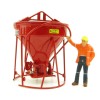 Weiss Brothers WBR002-1901 - Garbro Concrete Bucket - Round Gate - Red - Scale 1:50
