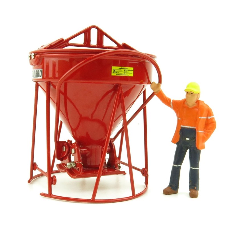 Weiss Brothers WBR002-1901 - Garbro Concrete Bucket - Round Gate - Red - Scale 1:50