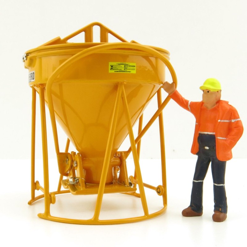 Weiss Brothers WBR002-1902 - Garbro Concrete Bucket - Round Gate - Yellow - Scale 1:50